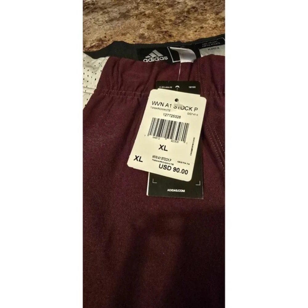 Adidas Woven A1‎ Stock Football Pants Burgandy White Mens Size XL 